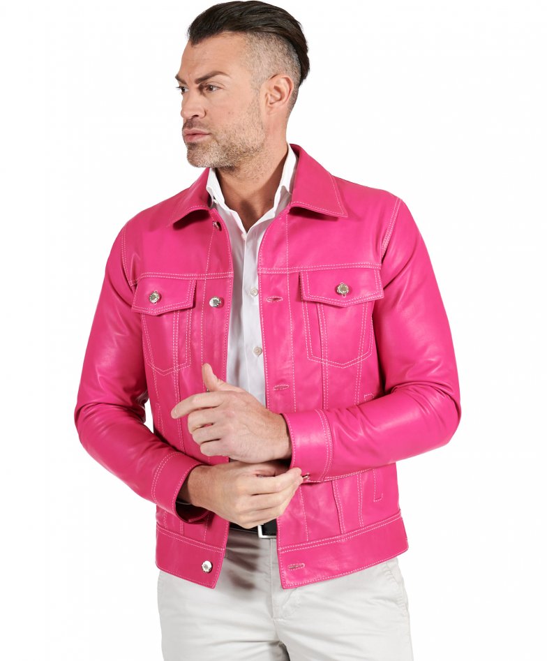 Alfani Petite Outerwear Genuine Leather Jacket  Pink leather jacket,  Coloured leather jacket, Vegan leather jacket