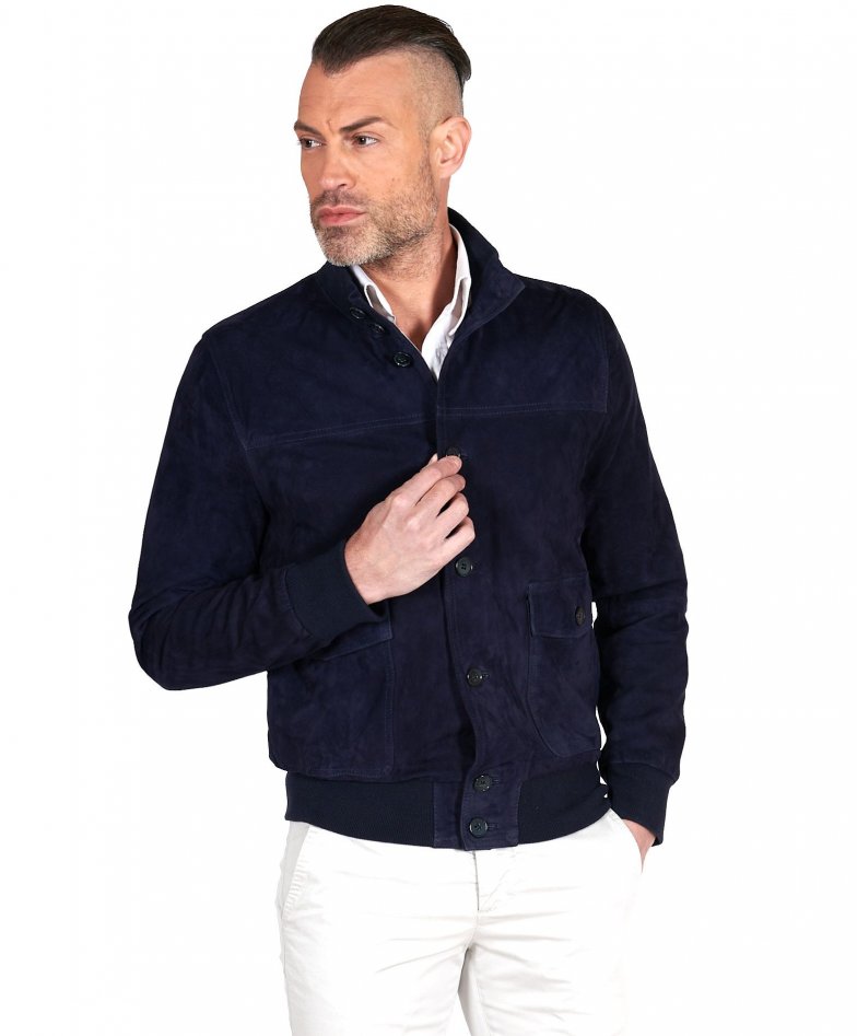 Dark blue 2024 suede jacket