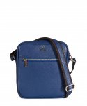 Borsa a tracolla in pelle blu spallina regolabile