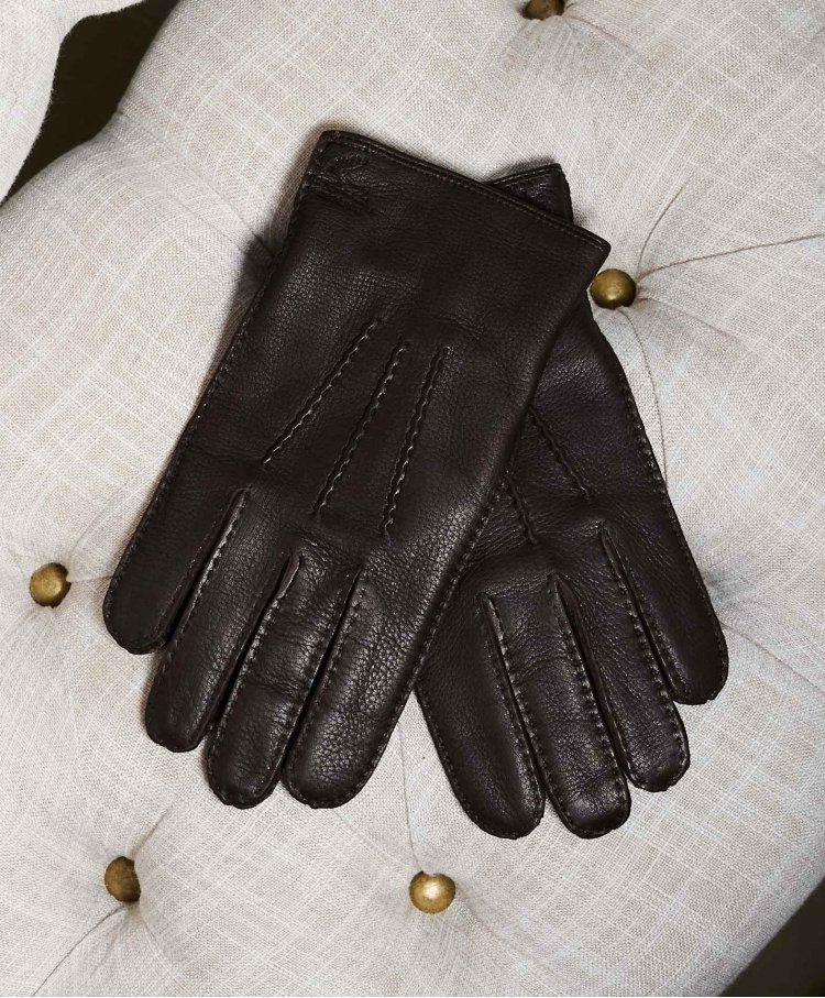 Men's black leather gloves...