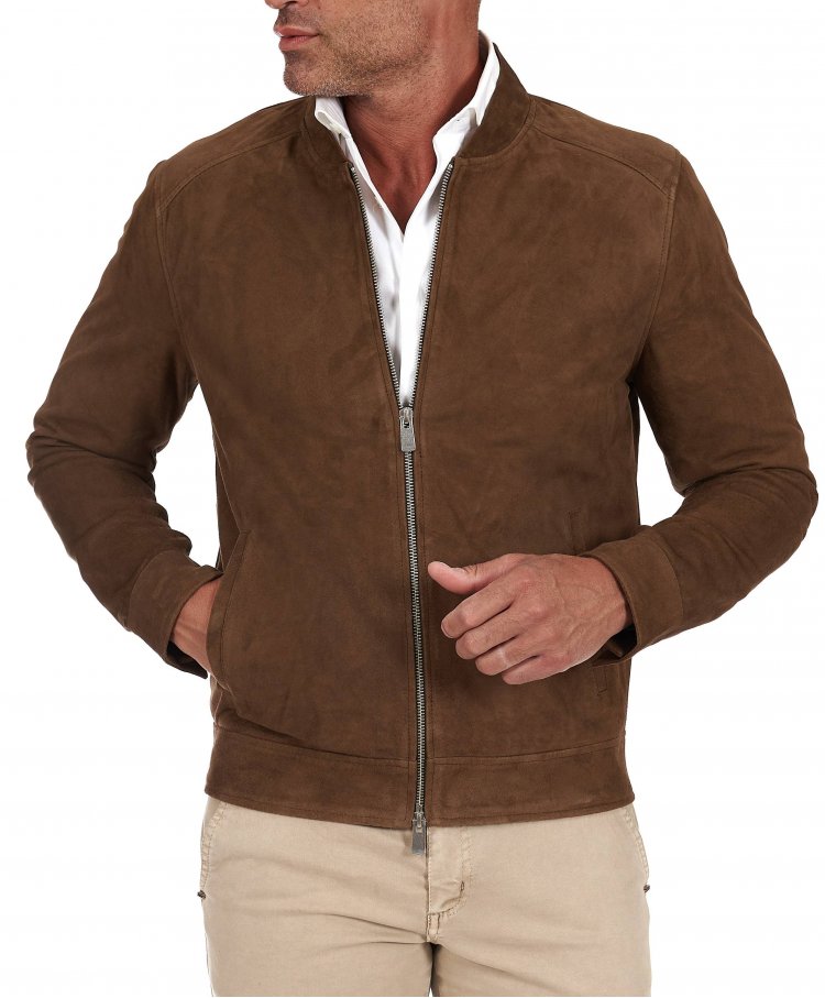 Taupe suede leather jacket...