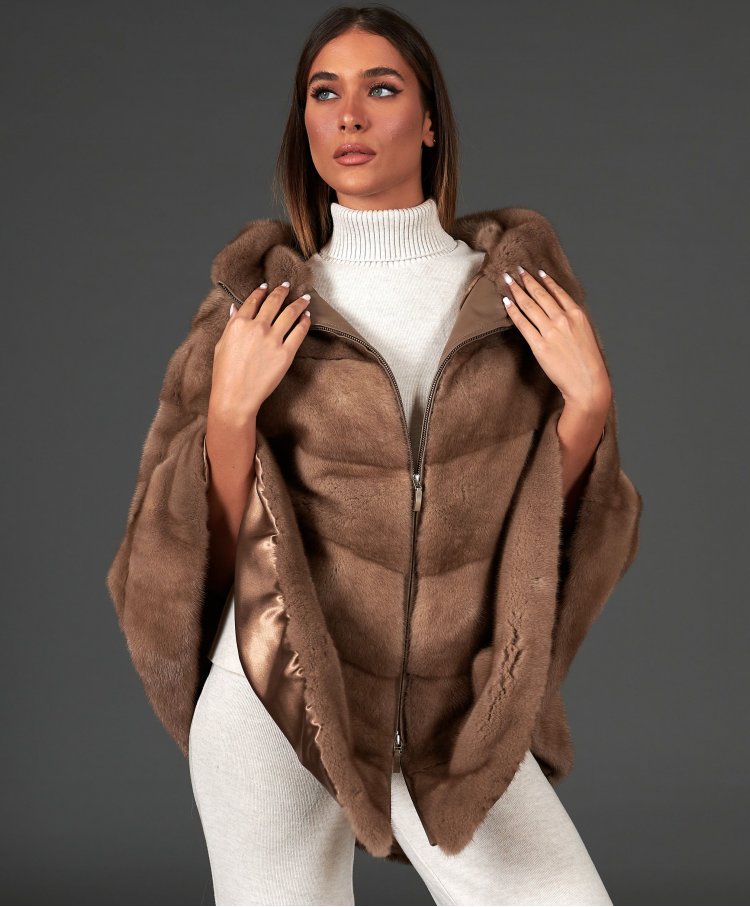 Mink fur coat cape style...