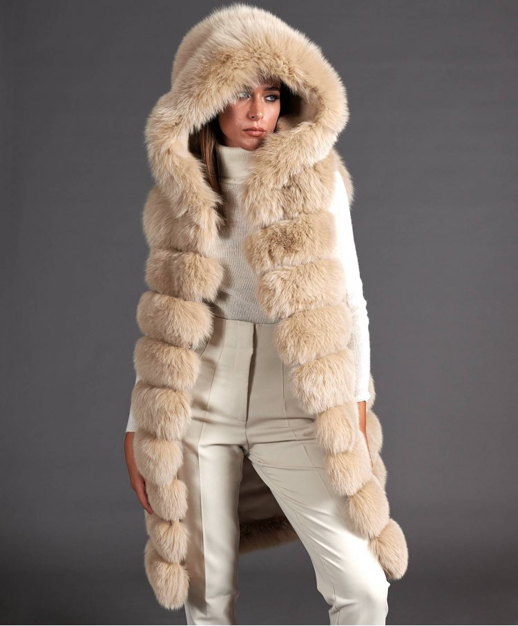 5 in 1 Sleeveless fox fur...