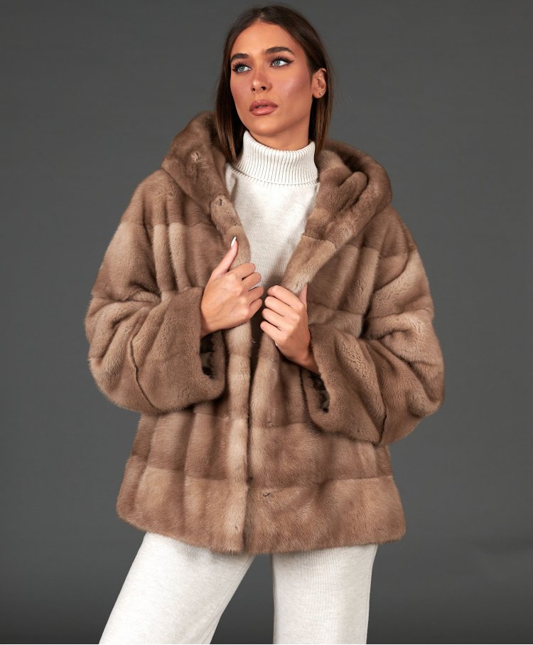 Mink fur jacket long sleeve...