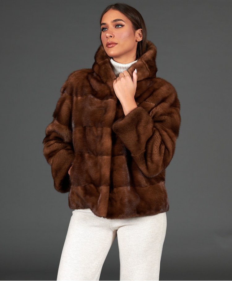 Mink fur jacket long sleeve...