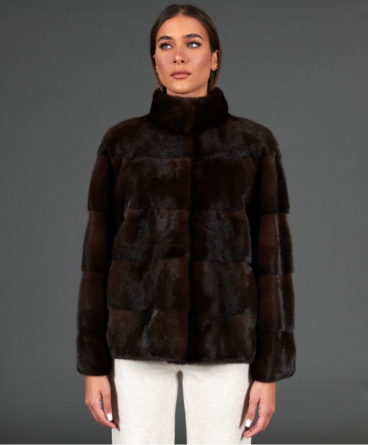 Mink fur jacket sleeve 3/4...