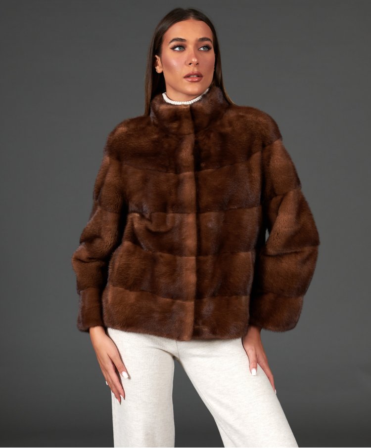 Mink fur jacket sleeve 3/4...