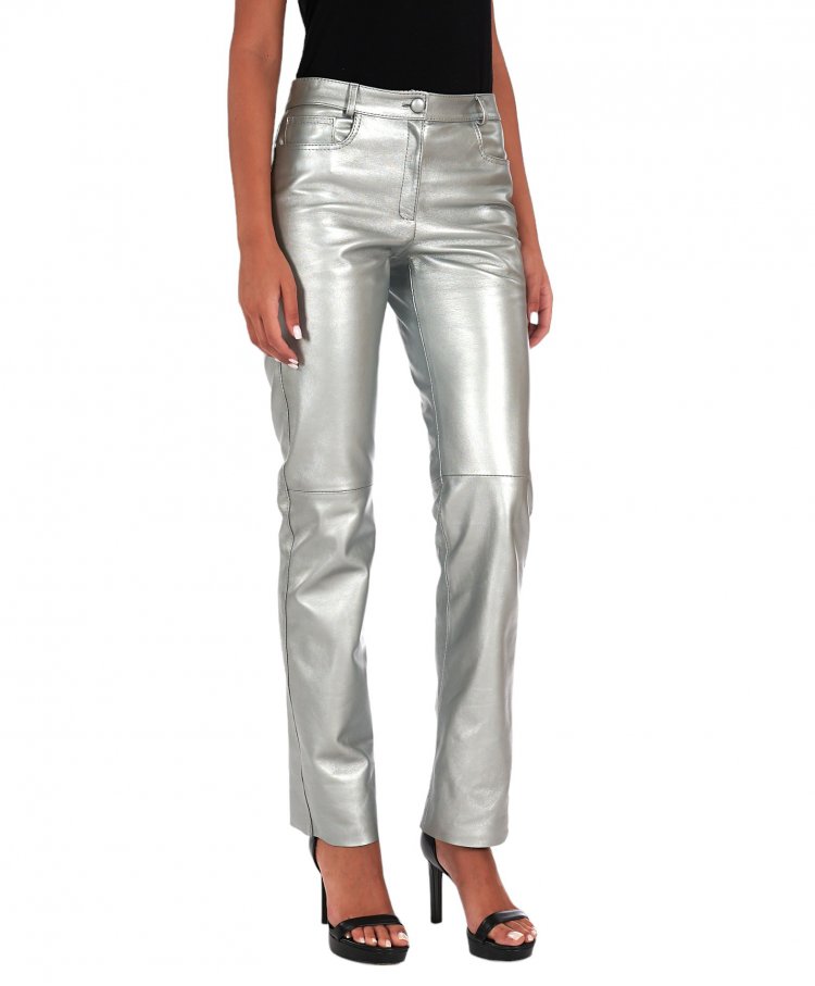 Silver trousers straight...