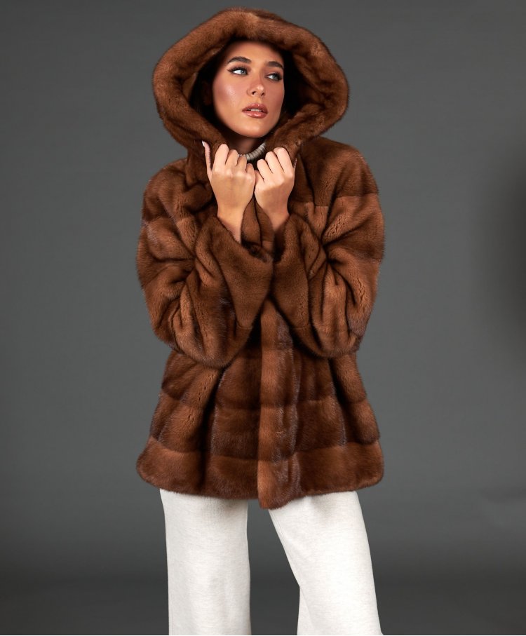 Mink fur jacket long sleeve...