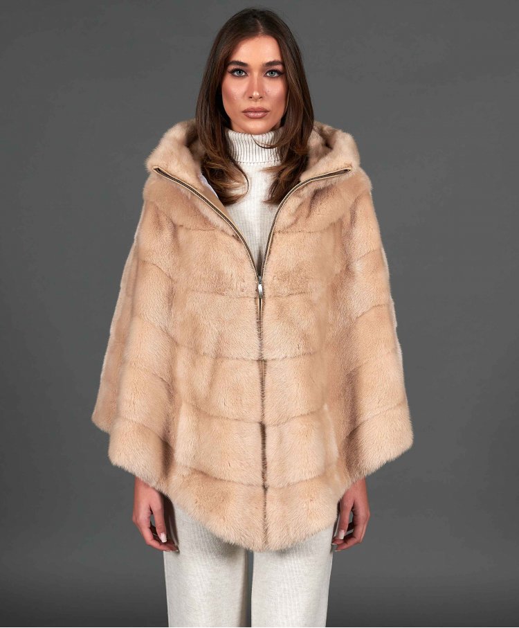 Mink fur coat cape style...