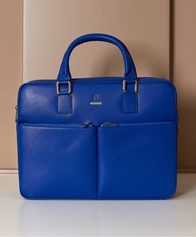 Bluette 24h Briefcase in Saffiano calf leather with double pocket