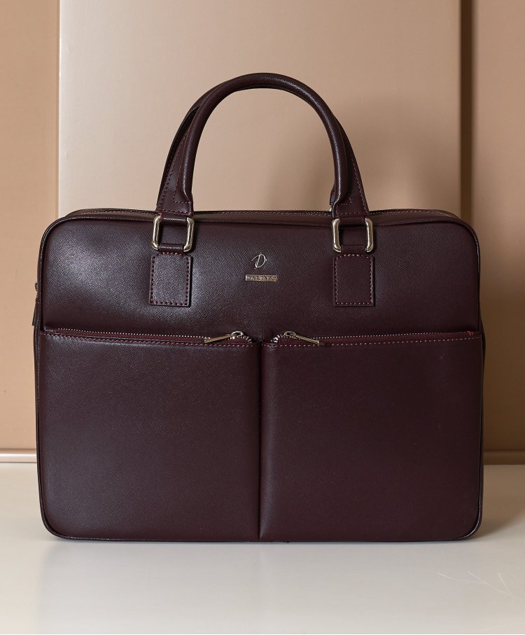 Bordeaux 24h Briefcase in Saffiano calf leather with double pocket