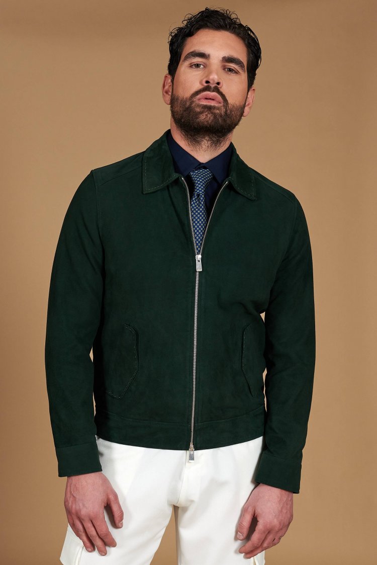 Green suede leather jacket...