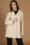 Giacca in pelle beige monopetto versione oversize