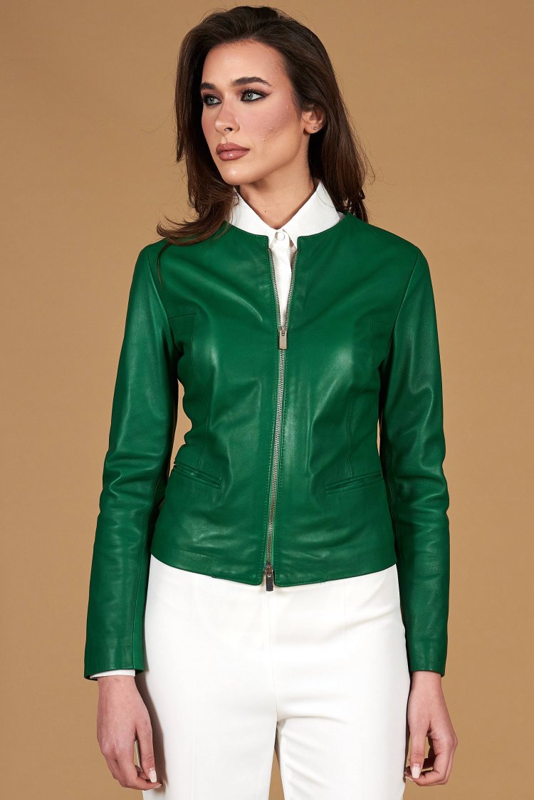 Green natural leather...