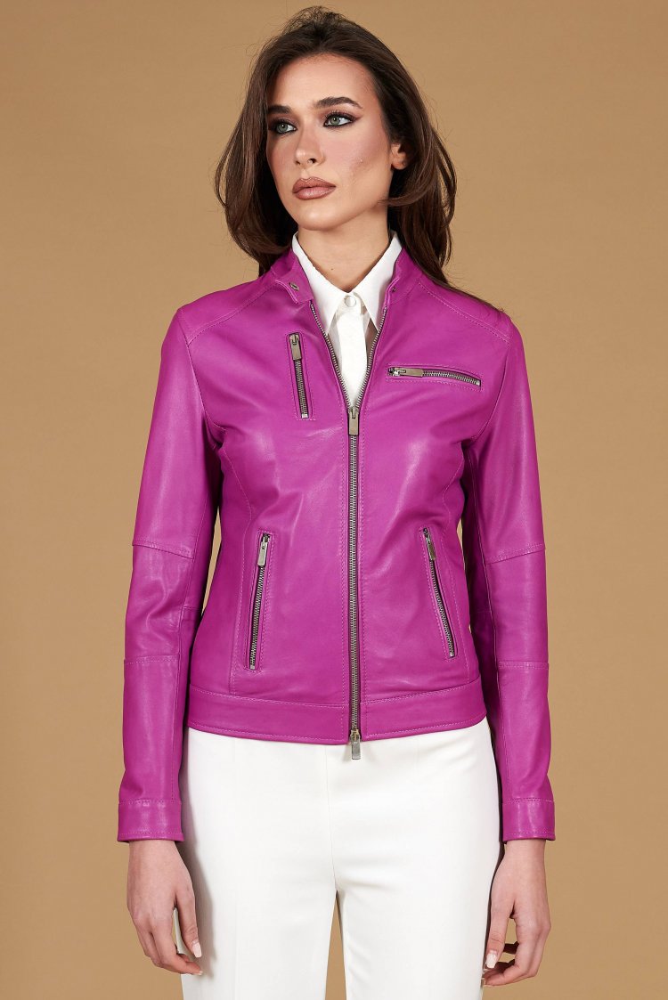 Lilac natural lamb leather...