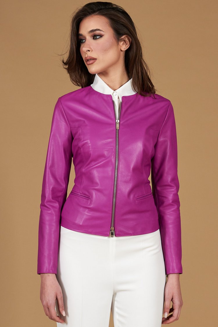 Lilac natural leather...