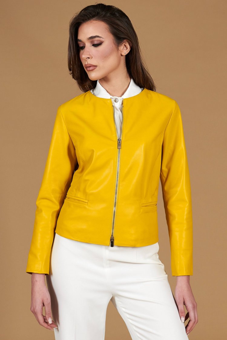 Yellow natural leather...