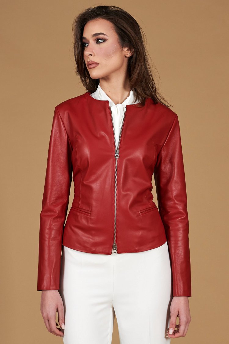 Red nappa lamb leather...