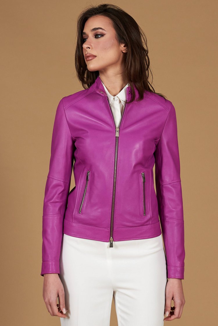 Lilac natural lamb leather...