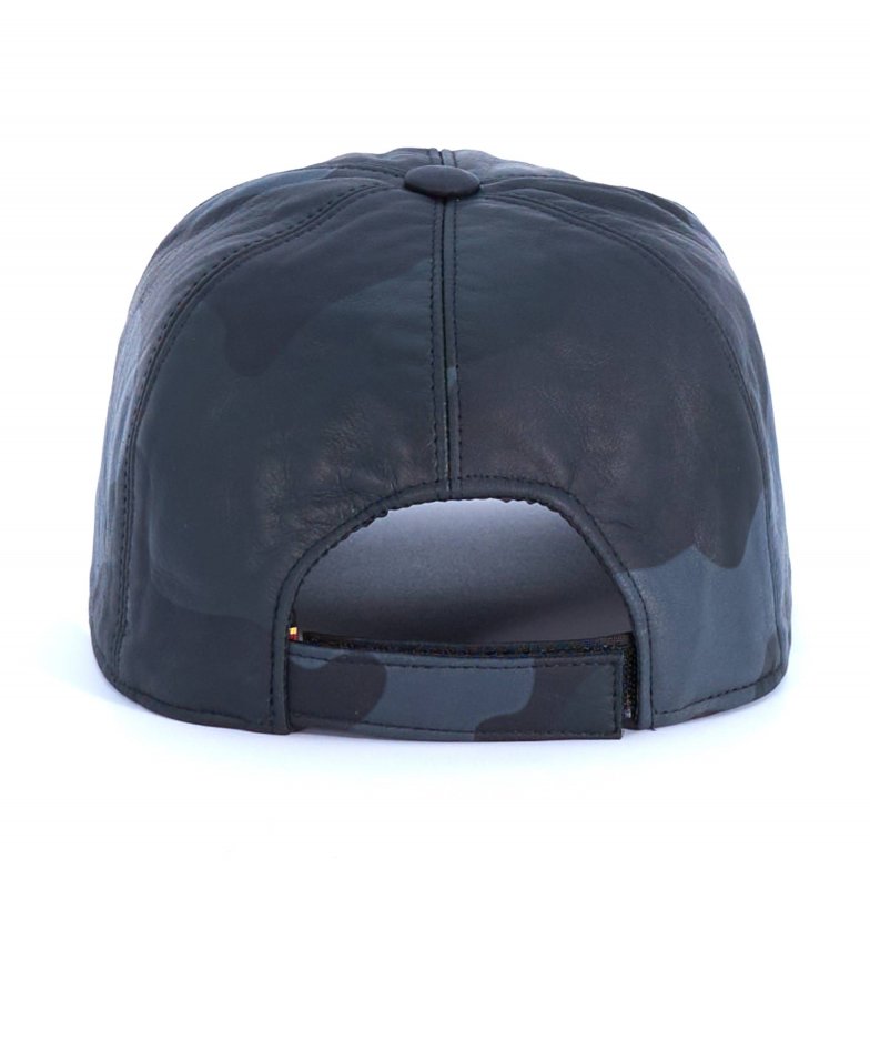 Unisex leather cap visor beret leather baseball black Boston