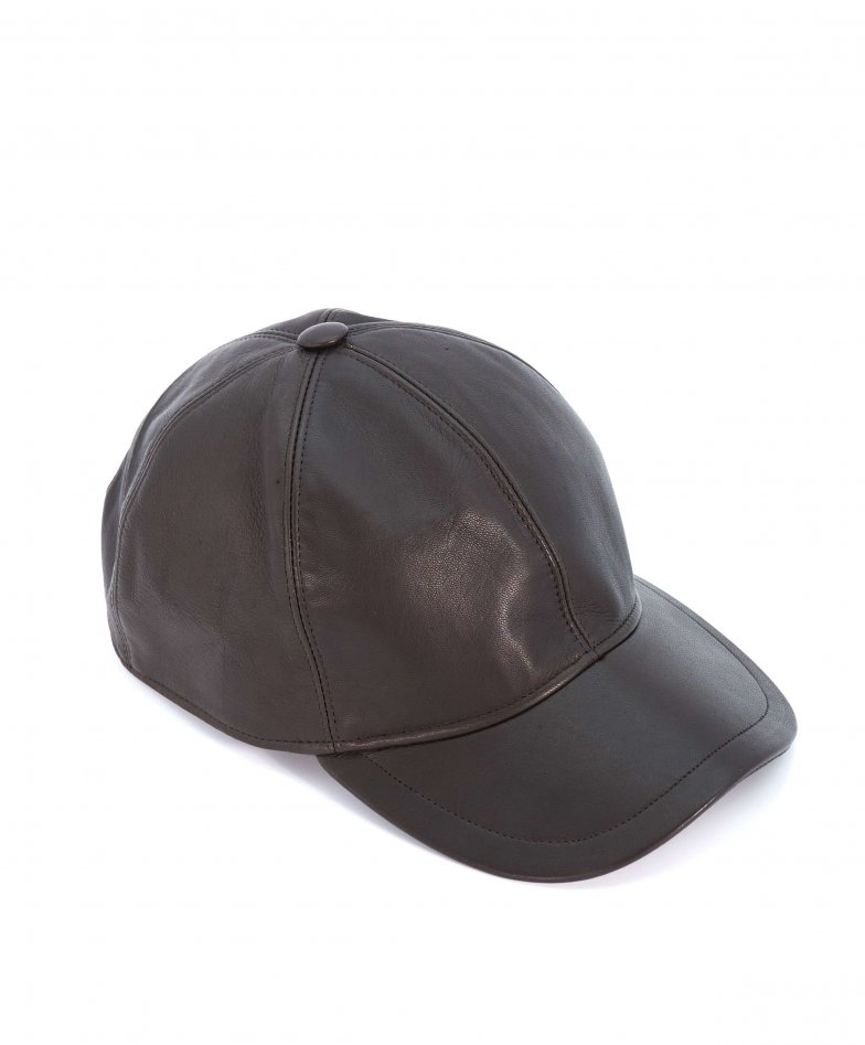 Unisex leather cap visor beret leather baseball black Boston