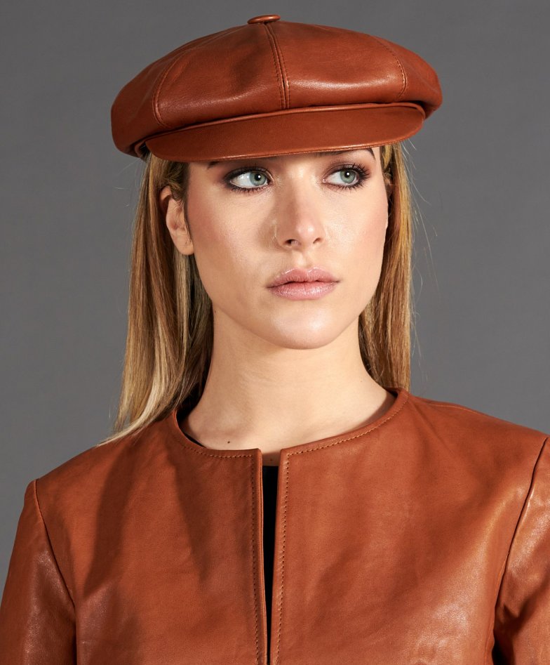 Leather Beret Hat—Beret Hat Women—Best Gifts for Women—Cabbie Hat—New Years Hat—Brown Fitted Hat—Winter Hats—Gifts for Her—Leather Gift