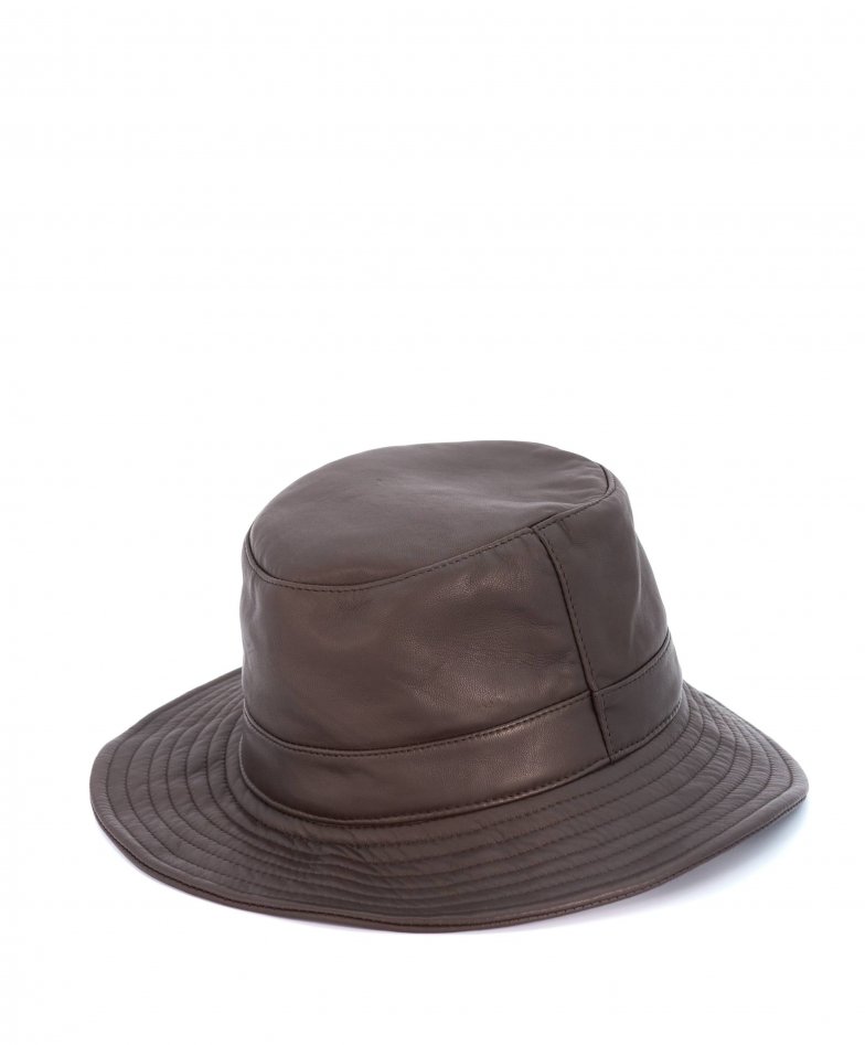 Pre-owned Leather Bucket Hat (720 BRL) liked on Polyvore featuring  accessories, hats, none, summer h…