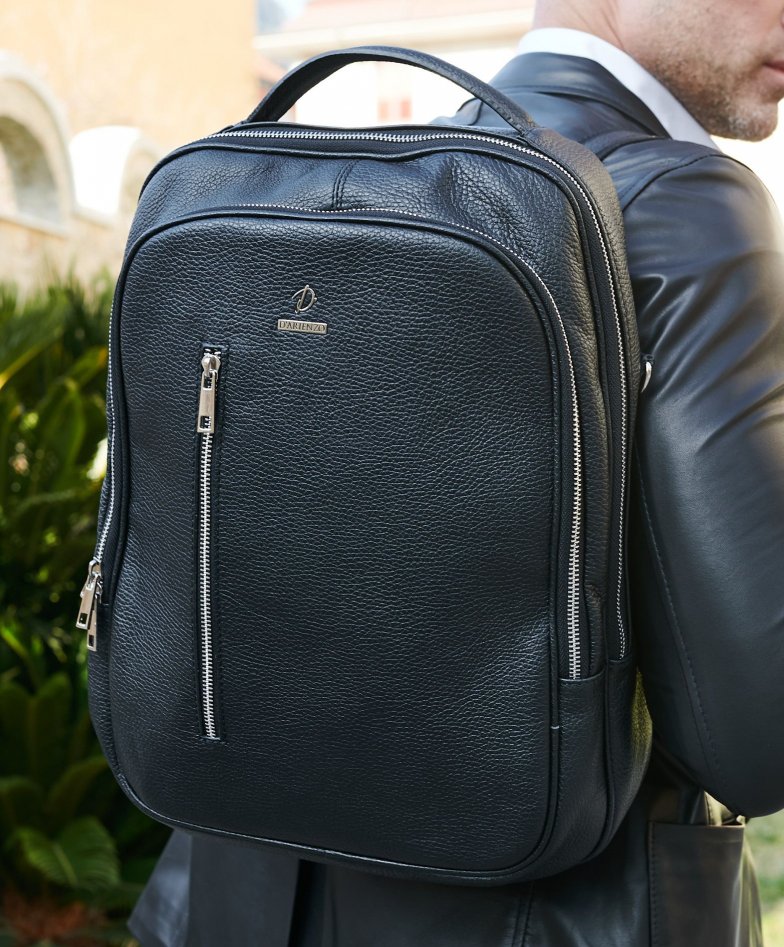 Zen - Black Calf leather backpack bag dollaro aspect