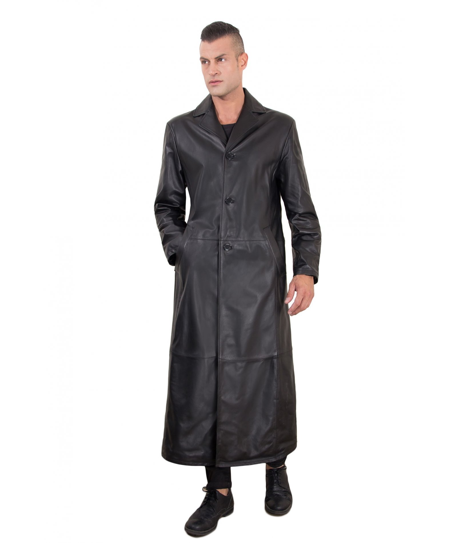 Leather Insert A-Line Glitter Coat - Men - OBSOLETES DO NOT TOUCH