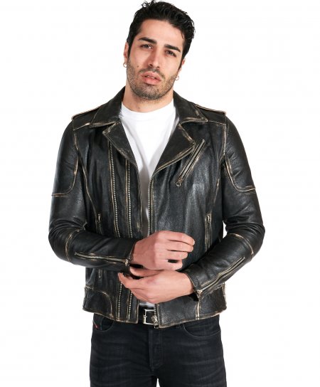 Vintage biker leather jacket mens xlarge cosa nova 90s | eBay