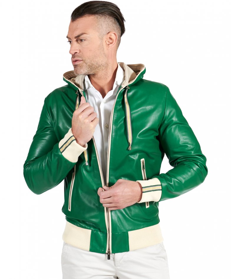 Olive Green Casual Wear Slim Pure Leather Jacket at Rs 2800 in Bengaluru