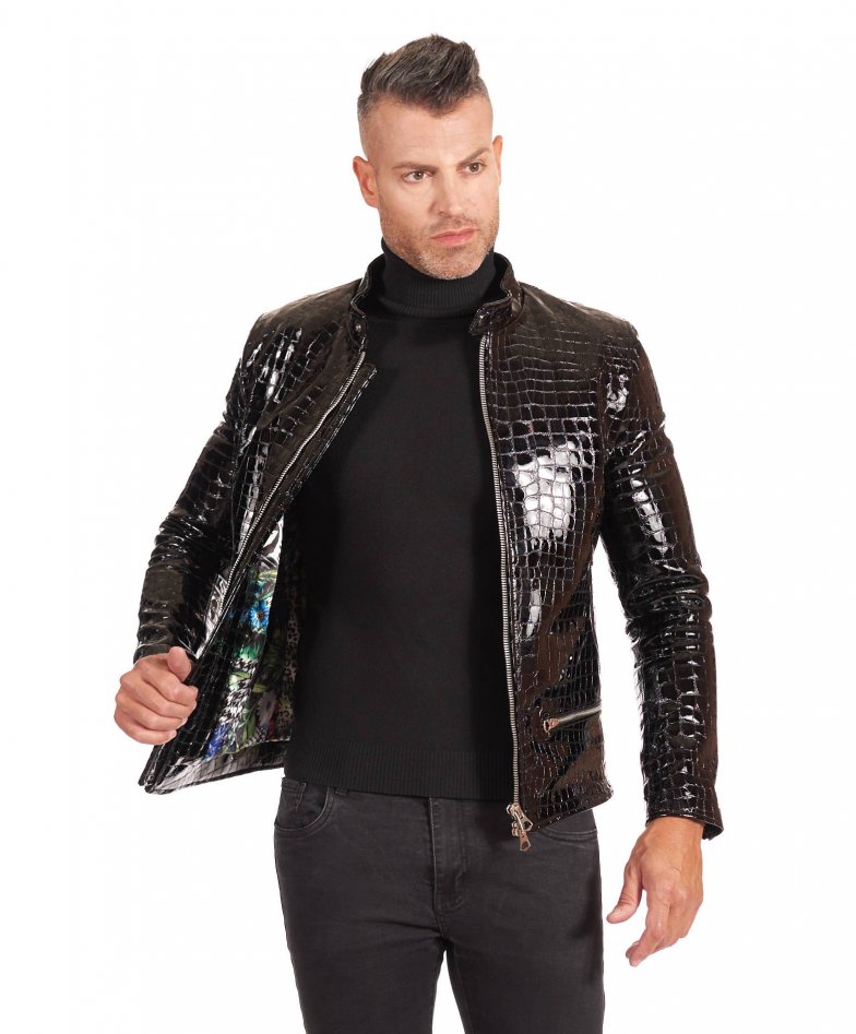 Patent leather cropped jacket in black - Stouls | Mytheresa