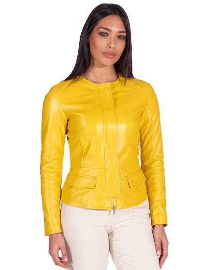 Yellow nappa lamb leather...