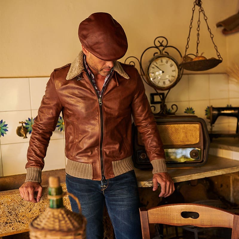 SF Superlative Fashion Jacket Men's Italian Leather Jacket Brown XL | eBay