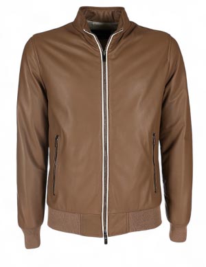 Bomber uomo pelle beige